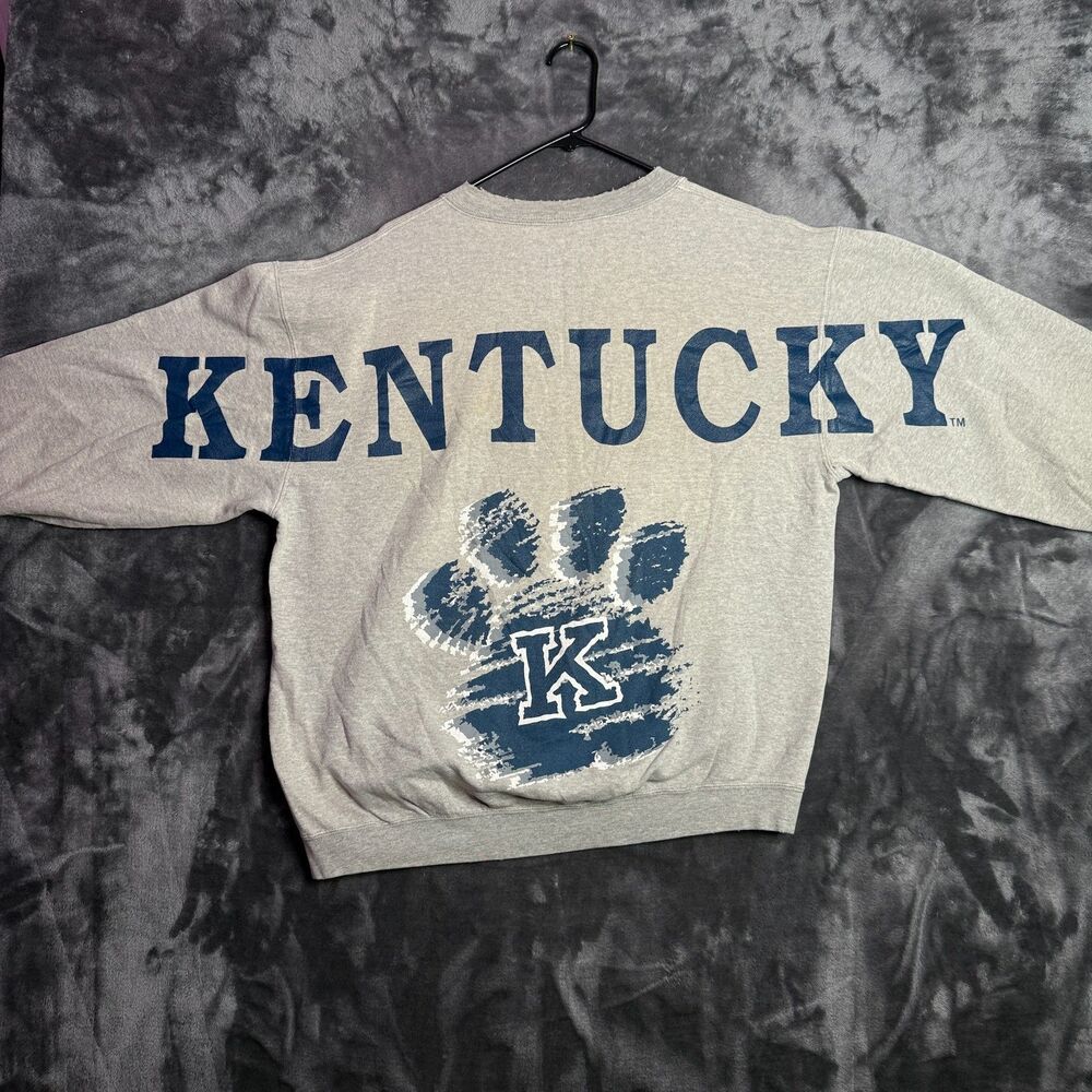 VIntage NCAA Kentucky Wildcats Spirit Pullover Grey Sweater Size Large